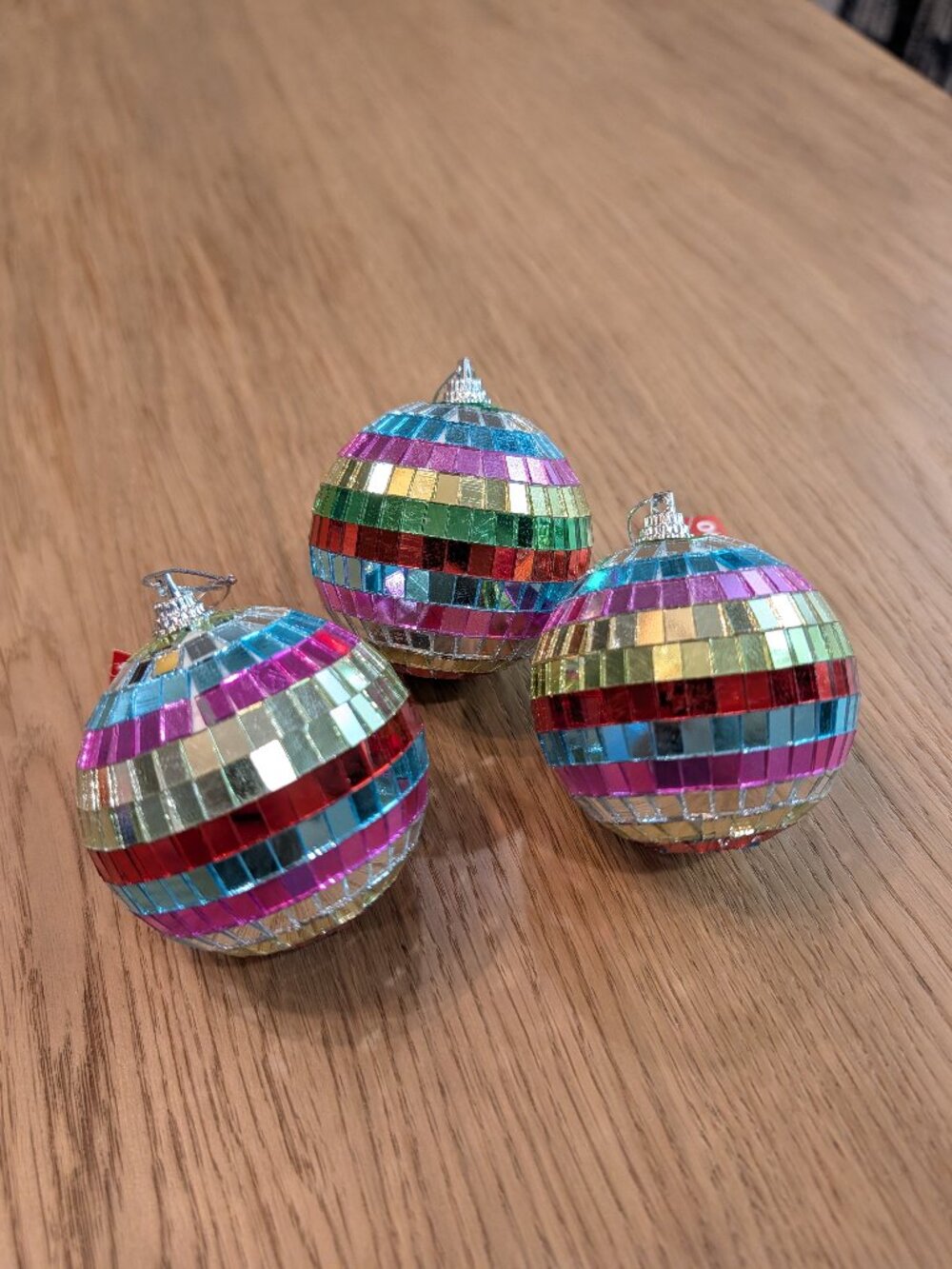 Rainbow Mirrored Disco Ball Ornaments | Set of 3